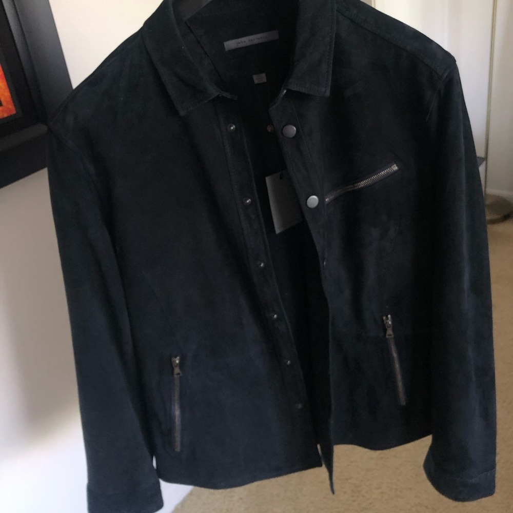 John Varvatos Suede Shirt Jacket 414 Midnight Size 50